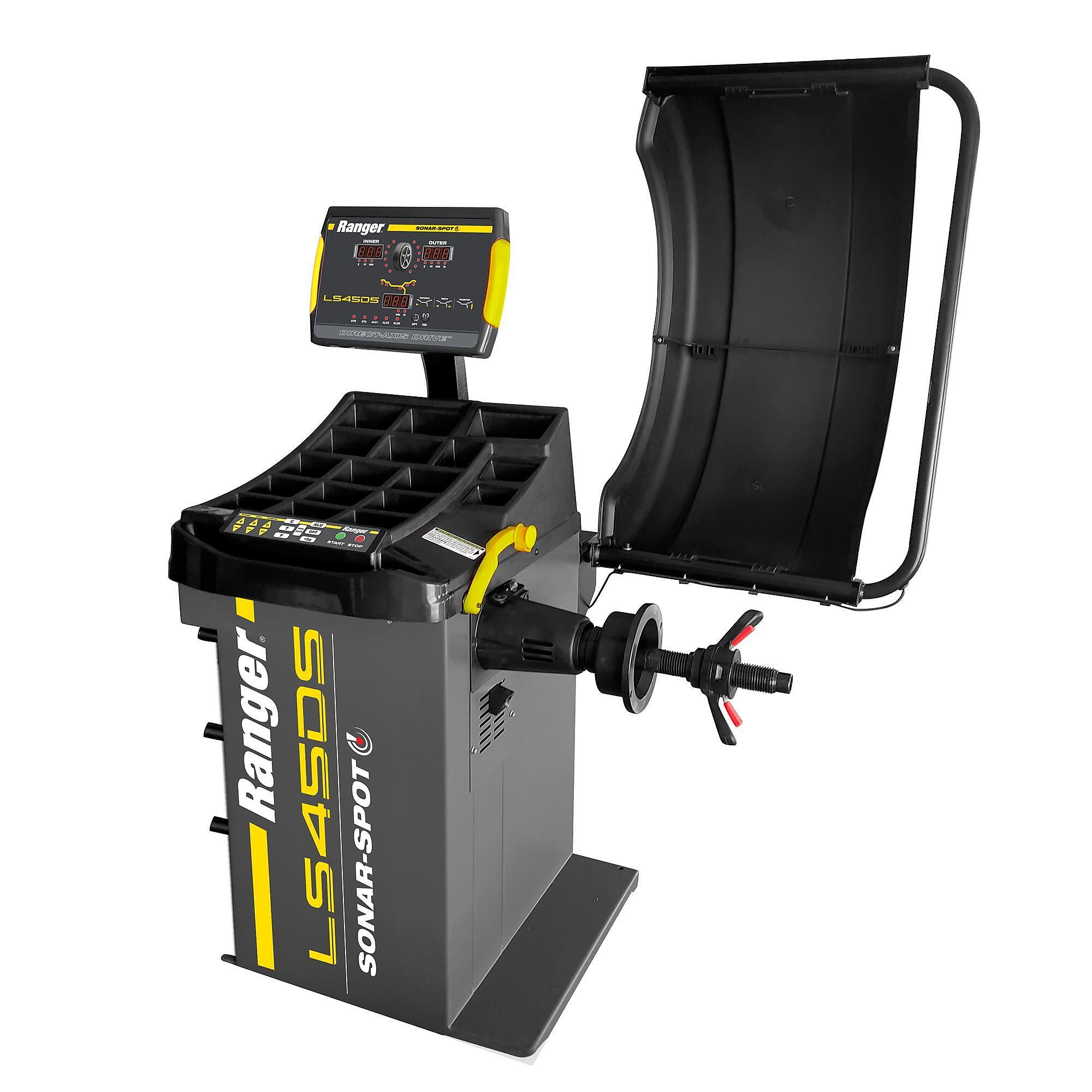 Ranger, Laser-Spot Sonar 3D Wheel Balancer W/Flange Plate, Phase Single-phase, Max. Rim Width 20 in, Tire Diameter 31.5 in, Model# LS45DS